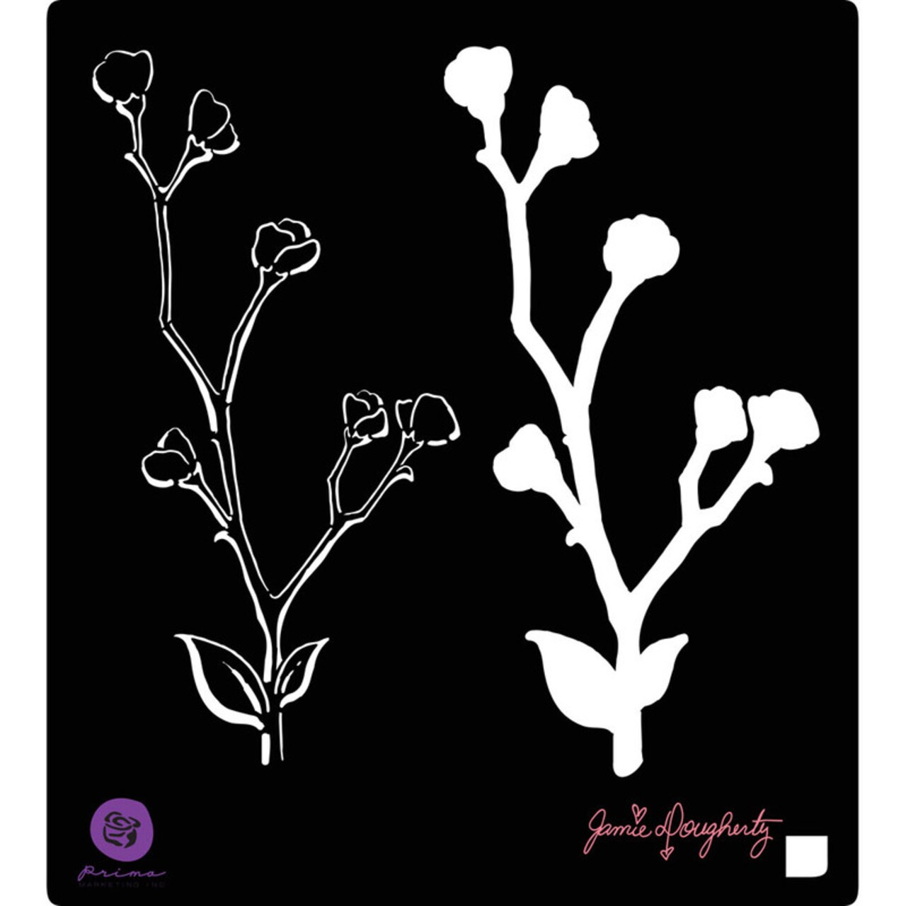 Prima Marketing Inc Sweet Pea Jamie Dougherty Bloom Stencil, 6x6 - 655350980351